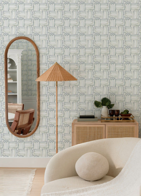 Purchase 4135-27270 A-Street Wallpaper, Lolly Teal Arches - Whimsy12