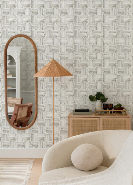 Purchase 4135-27272 A-Street Wallpaper, Lolly Beige Arches - Whimsy12