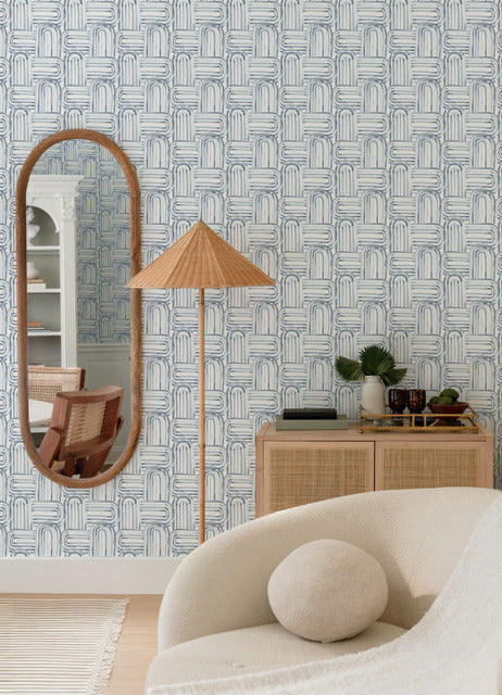 Purchase 4135-27273 A-Street Wallpaper, Lolly Blue Arches - Whimsy12