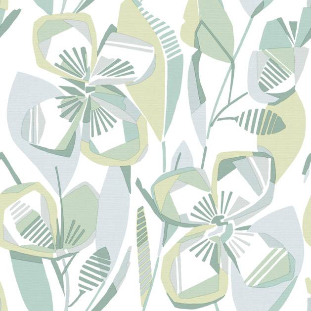 Purchase 4135-27282 A-Street Wallpaper, Nathalie Light Green Abstract Blooms - Whimsy