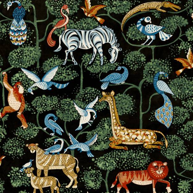 Purchase 4135-27284 A-Street Wallpaper, Rigby Multicolor Jungle Animals - Whimsy