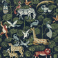 Purchase 4135-27285 A-Street Wallpaper, Rigby Navy Jungle Animals - Whimsy