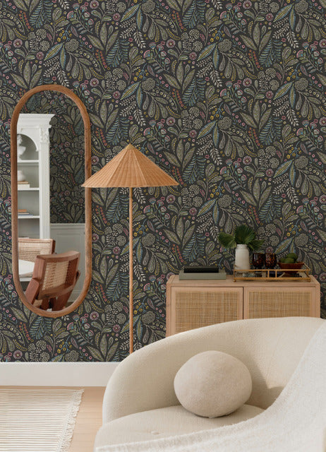 Purchase 4135-27294 A-Street Wallpaper, Briar Charcoal Floral - Whimsy12