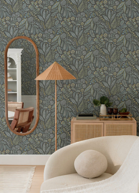 Purchase 4135-27297 A-Street Wallpaper, Briar Grey Floral - Whimsy12