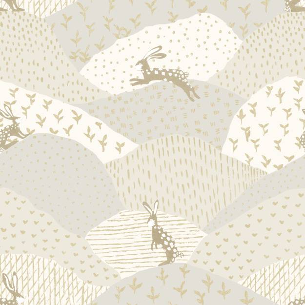 Purchase 4135-27298 A-Street Wallpaper, Peter Light Grey Rabbit Fields - Whimsy