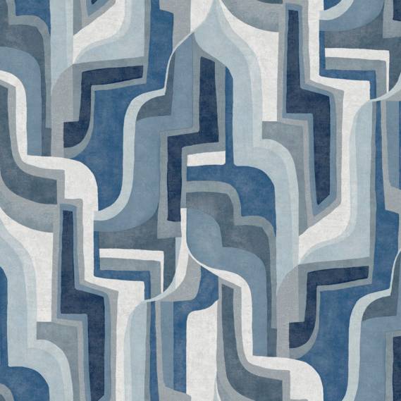 Purchase 4135-72700 A-Street Wallpaper, Tulum Blue Surreal Shapes - Whimsy