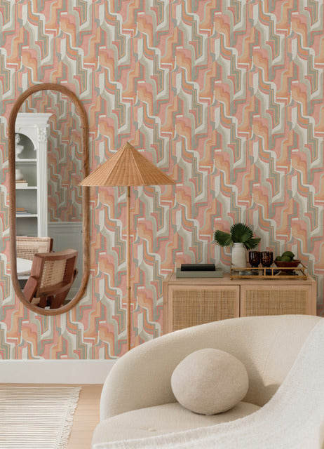 Purchase 4135-72701 A-Street Wallpaper, Tulum Coral Surreal Shapes - Whimsy12