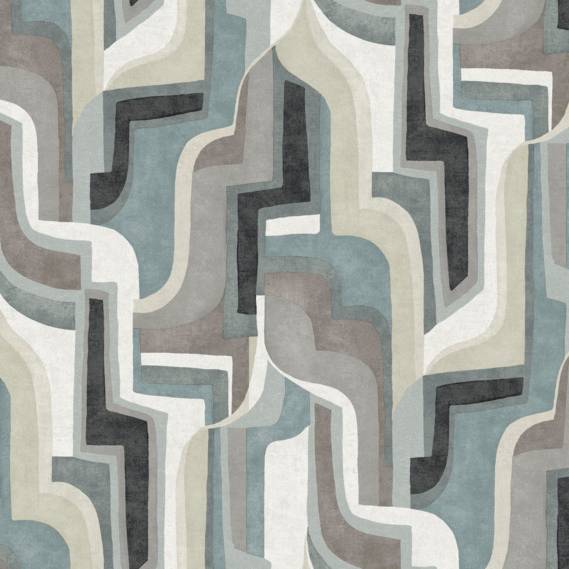 Purchase 4135-72702 A-Street Wallpaper, Tulum Denim Surreal Shapes - Whimsy