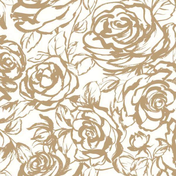 Purchase 4135-72708 A-Street Wallpaper, Nelda Gold Rose - Whimsy