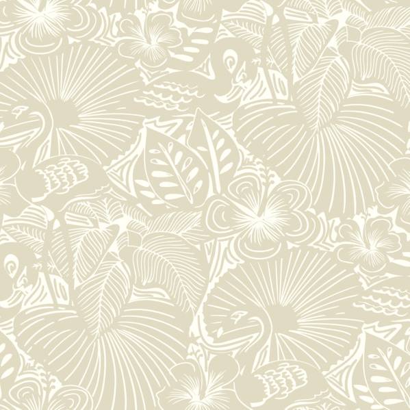 Purchase 4135-72713 A-Street Wallpaper, Idalia Beige Floral Flamingo - Whimsy