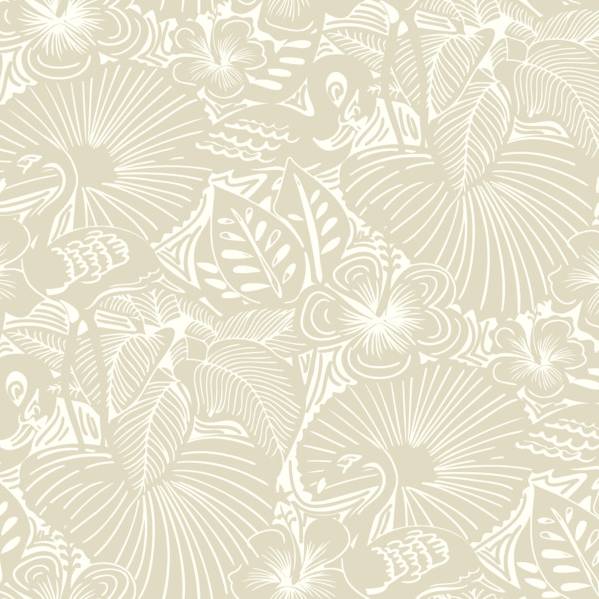 Purchase 4135-72713 A-Street Wallpaper, Idalia Beige Floral Flamingo - Whimsy