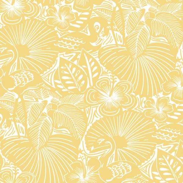 Purchase 4135-72715 A-Street Wallpaper, Idalia Yellow Floral Flamingo - Whimsy
