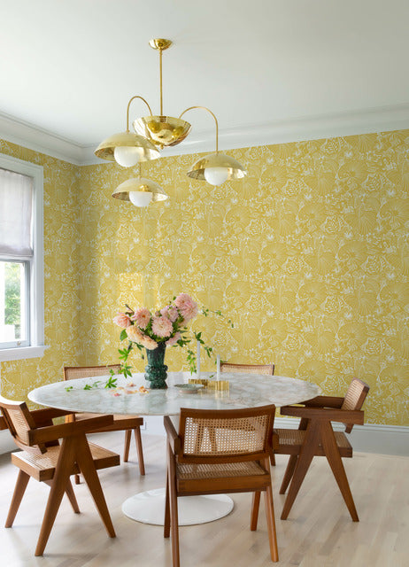 Purchase 4135-72715 A-Street Wallpaper, Idalia Yellow Floral Flamingo - Whimsy1