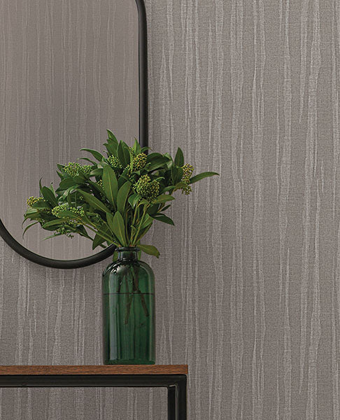 Purchase 4140-3725 Warner Wallpaper, Zayne Dark Grey Organic Stripe - Dimensional Accents1