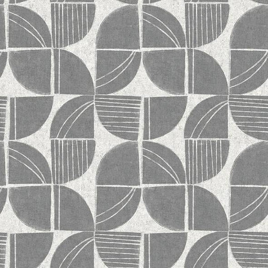 Purchase 4141-27110 A-Street Prints Wallpaper, Baxter Charcoal Semicircle Mosaic - Solace
