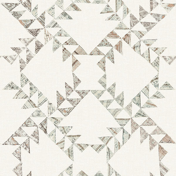 Purchase 4142-72631 Chesapeake Wallpaper, Scrap Quilt Light Brown - Yellowstone