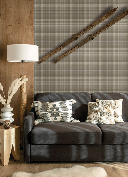 Purchase 4142-72633 Chesapeake Wallpaper, Dutton Plaid Light Brown - Yellowstone12