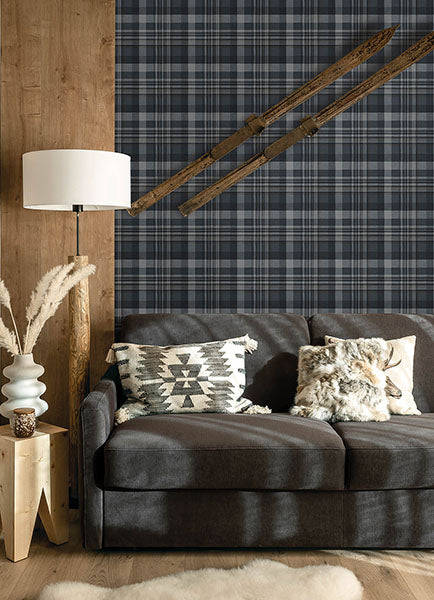 Purchase 4142-72635 Chesapeake Wallpaper, Dutton Plaid Indigo - Yellowstone12