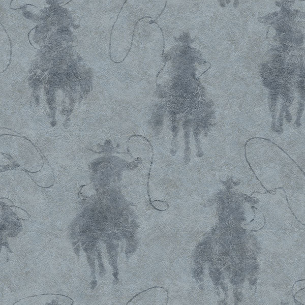 Purchase 4142-72637 Chesapeake Wallpaper, Stockman Silhouette Blue - Yellowstone