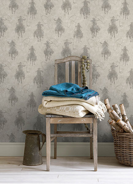 Purchase 4142-72639 Chesapeake Wallpaper, Stockman Silhouette Grey - Yellowstone1