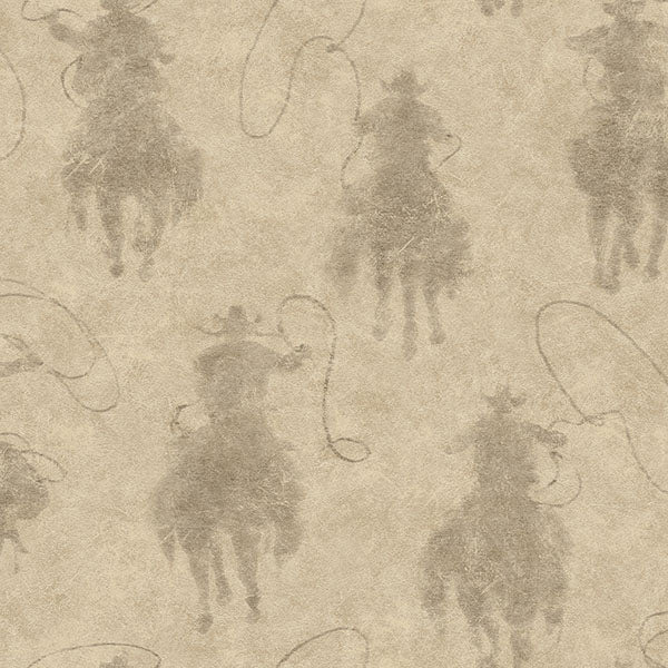 Purchase 4142-72640 Chesapeake Wallpaper, Stockman Silhouette Khaki - Yellowstone