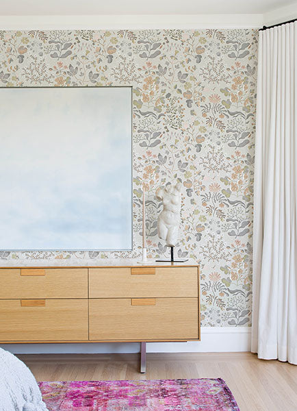Purchase 4143-22004 A-Street Wallpaper, Groh Neutral Floral - Botanica12