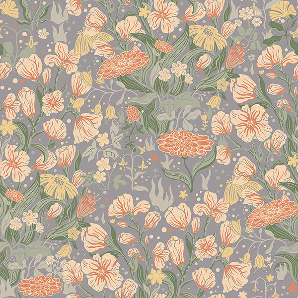 Purchase 4143-22013 A-Street Wallpaper, Hava Coral Meadow Flowers - Botanica