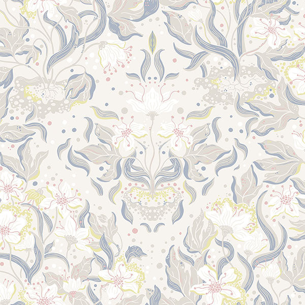 Purchase 4143-22015 A-Street Wallpaper, Lisa Bone Floral Damask - Botanica
