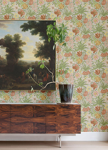 Purchase 4143-34028 A-Street Wallpaper, Cecilia Chartreuse Tulip and Daffodil - Botanica1