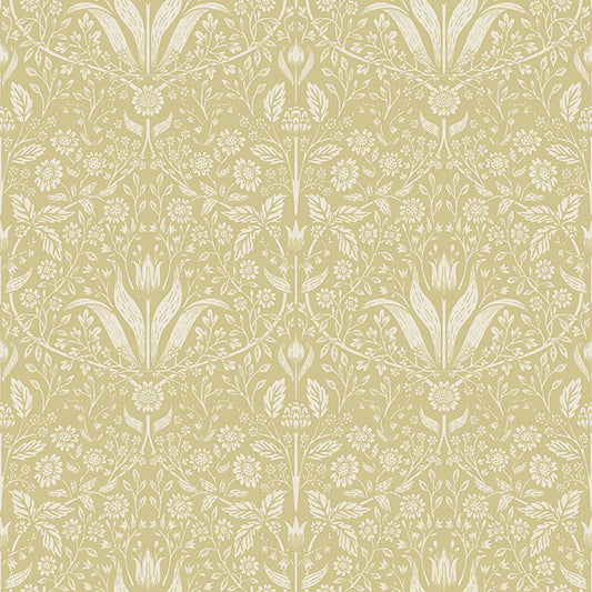 Purchase 4143-34038 A-Street Wallpaper, Mara Yellow Tulip Ogee - Botanica