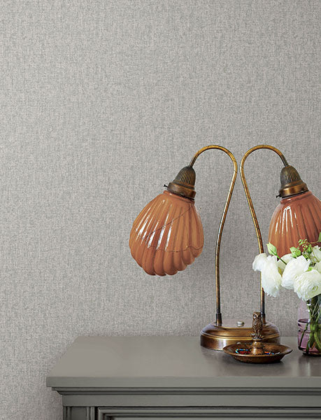Purchase 4144-9110 Advantage Wallpaper, Halliday Grey Faux Linen - Perfect Plains1