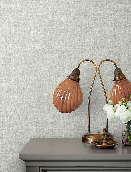Purchase 4144-9111 Advantage Wallpaper, Halliday Light Grey Faux Linen - Perfect Plains1