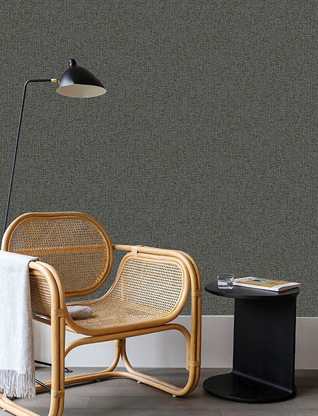 Purchase 4144-9117 Advantage Wallpaper, Larimore Charcoal Faux Fabric - Perfect Plains1
