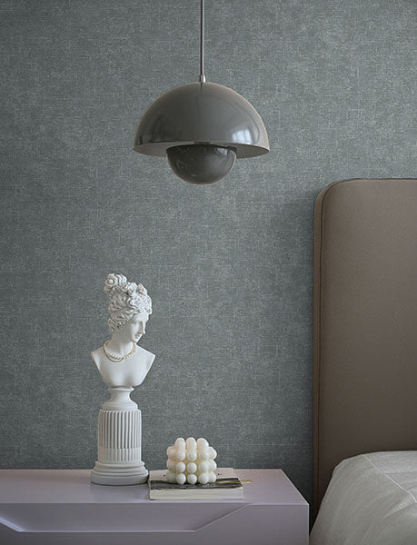 Purchase 4144-9143 Advantage Wallpaper, Beloit Dark Grey Shimmer Linen - Perfect Plains1