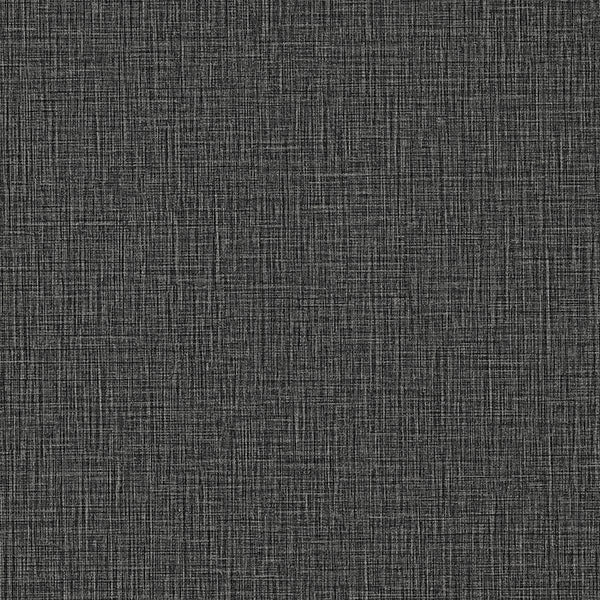 Purchase 4144-9172 Advantage Wallpaper, Eagen Black Linen Weave - Perfect Plains