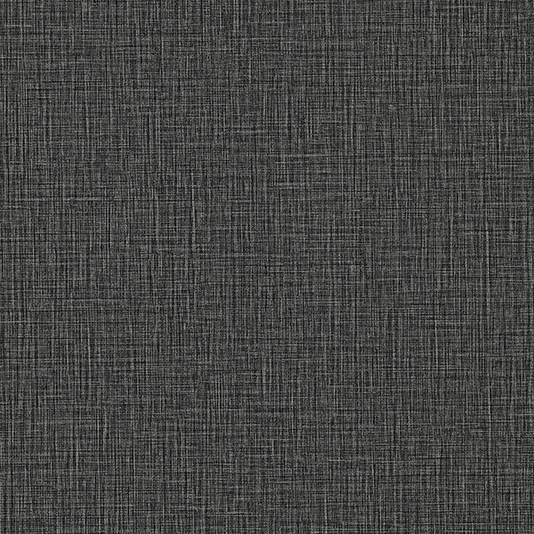 Purchase 4144-9172 Advantage Wallpaper, Eagen Black Linen Weave - Perfect Plains