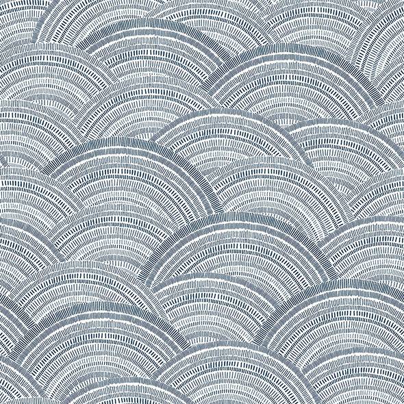 Purchase 4146-27200 A-Street Wallpaper, Encircle Indigo Geometric Wallpaper - Harmony