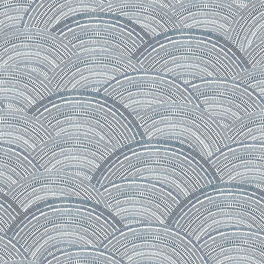 Purchase 4146-27200 A-Street Wallpaper, Encircle Indigo Geometric Wallpaper - Harmony