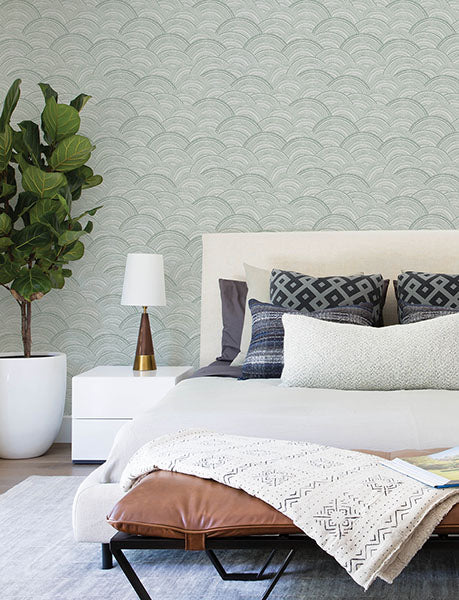 Purchase 4146-27202 A-Street Wallpaper, Encircle Sea Green Geometric Wallpaper - Harmony1