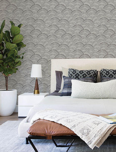 Purchase 4146-27203 A-Street Wallpaper, Encircle Black Geometric Wallpaper - Harmony1