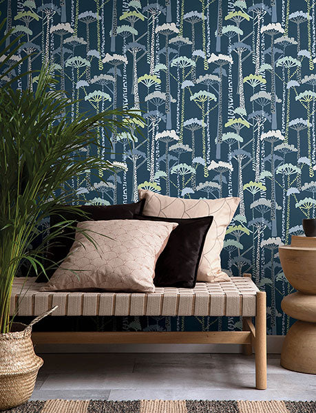 Purchase 4146-27208 A-Street Wallpaper, Unify Indigo Forest Wallpaper - Harmony12