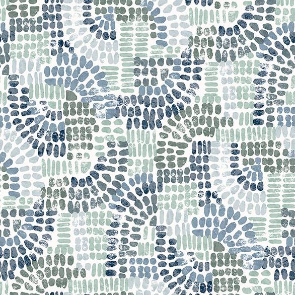 Purchase 4146-27215 A-Street Wallpaper, Wanderer Blueberry Mosiac Wallpaper - Harmony