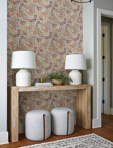 Purchase 4146-27216 A-Street Wallpaper, Wanderer Multicolor Mosiac Wallpaper - Harmony1