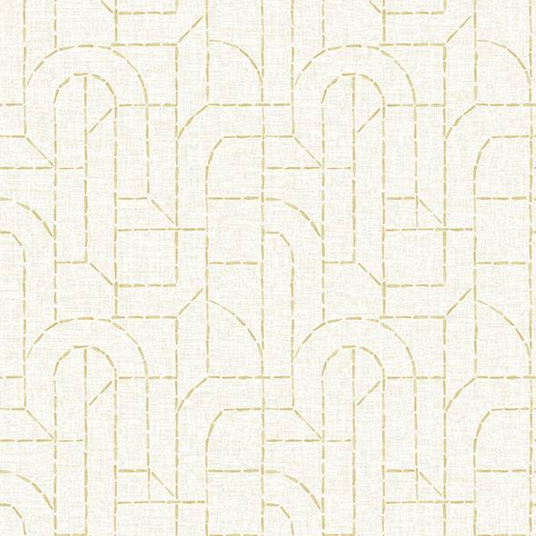 Purchase 4146-27219 A-Street Wallpaper, Integrity Yellow Arched Outlines Wallpaper - Harmony