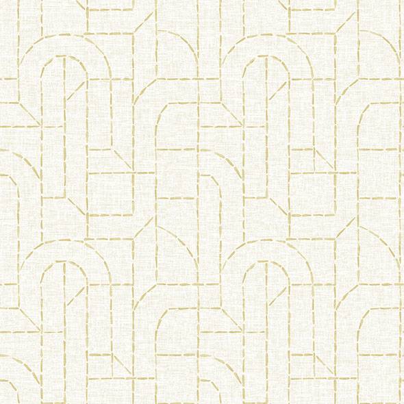Purchase 4146-27219 A-Street Wallpaper, Integrity Yellow Arched Outlines Wallpaper - Harmony
