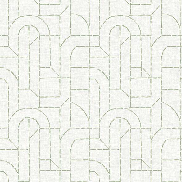 Purchase 4146-27220 A-Street Wallpaper, Integrity Light Green Arched Outlines Wallpaper - Harmony