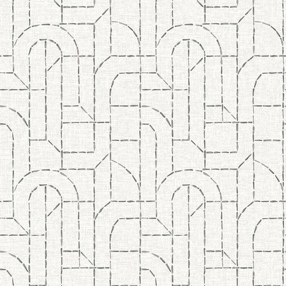 Purchase 4146-27223 A-Street Wallpaper, Integrity Grey Arched Outlines Wallpaper - Harmony