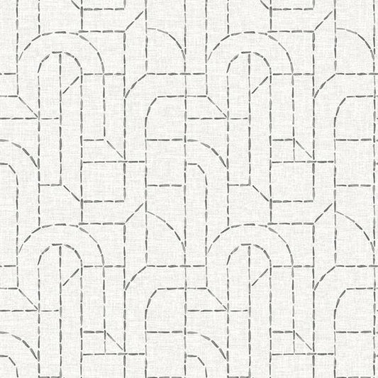 Purchase 4146-27223 A-Street Wallpaper, Integrity Grey Arched Outlines Wallpaper - Harmony