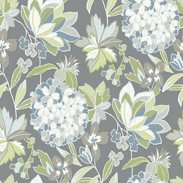 Purchase 4146-27227 A-Street Wallpaper, Valdivian Aqua Floral Wallpaper - Harmony