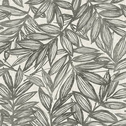 Purchase 4146-27229 A-Street Wallpaper, Rhythmic Charcoal Leaf Wallpaper - Harmony